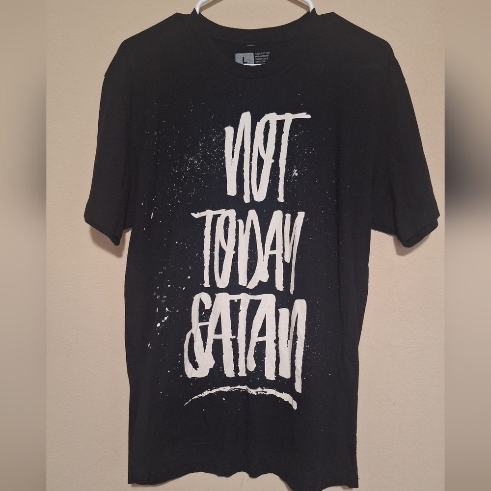 Black Graphic Tee - Not Today Satan